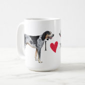 Mug J'aime mon Coonhound de Bluetick (Devant gauche)
