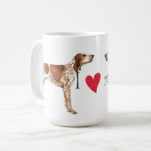 Mug J'aime mon Coonhound de l'anglais américain (Devant gauche)