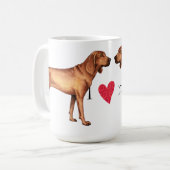 Mug J'aime mon Coonhound de Redbone (Devant gauche)