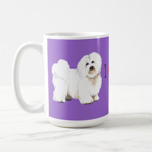 Mug J'aime mon coton de Tulear (Gauche)