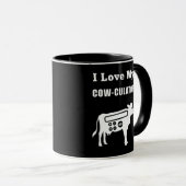Mug J'Aime Mon Cow-culator Funny Math Calculator Pun (Devant droit)