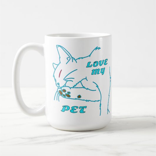 MUG J'AIME MON CUTE AQUA PET CAT (Gauche)