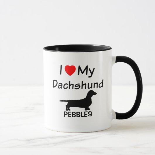 Mug J'Aime Mon Dachshund (Droite)