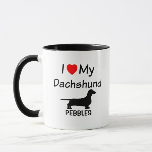 Mug J'Aime Mon Dachshund (Gauche)