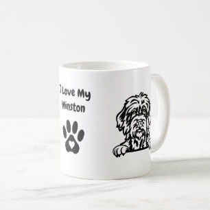 Mug J'aime mon DACHSHUND À POILS DURS Nom de chien Emp
