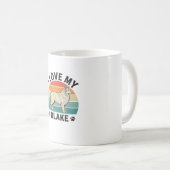 Mug J'aime mon design de gravure rétro de chien Blake_ (Devant droit)