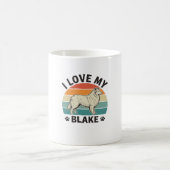 Mug J'aime mon design de gravure rétro de chien Blake_ (Centre)