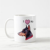 Mug J'Aime Mon Doberman Personnalisé (Gauche)