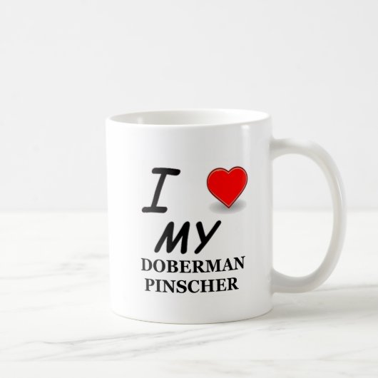 Mug J'Aime Mon Doberman Pinscher (Droite)