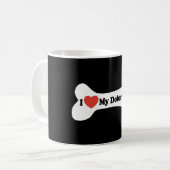Mug J'aime mon dobermann - os de chien (Devant gauche)