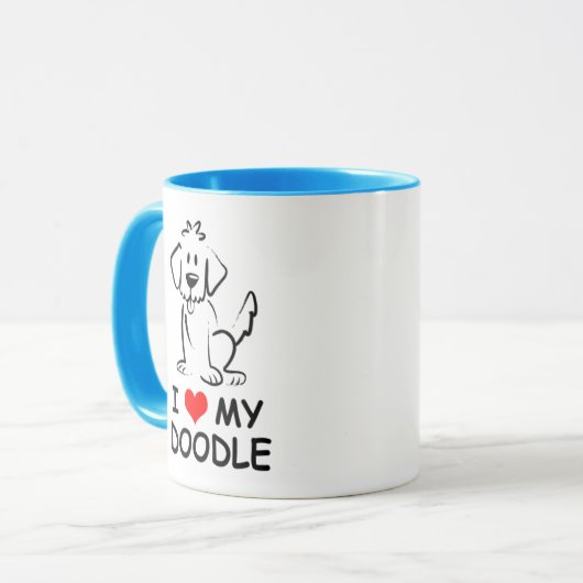 Mug J'Aime Mon Doodle (Devant gauche)