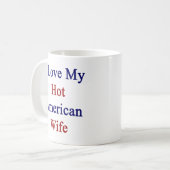 Mug J'aime mon épouse américaine chaude (Devant gauche)