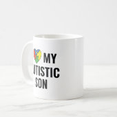 Mug J'aime mon fils autiste (Devant gauche)