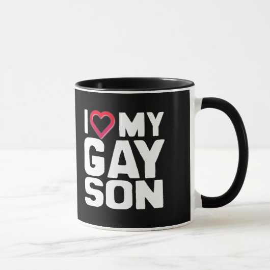 Mug J'aime mon fils gai (Droite)
