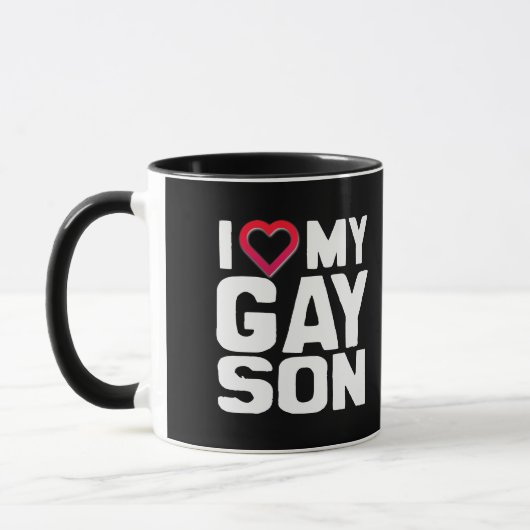 Mug J'aime mon fils gai (Gauche)