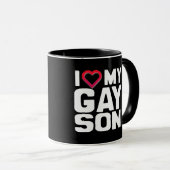 Mug J'aime mon fils gai (Devant droit)