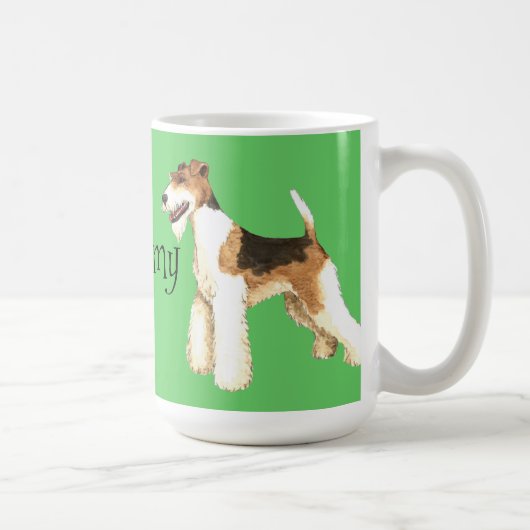 Mug J'aime mon Fox Terrier de fil (Droite)