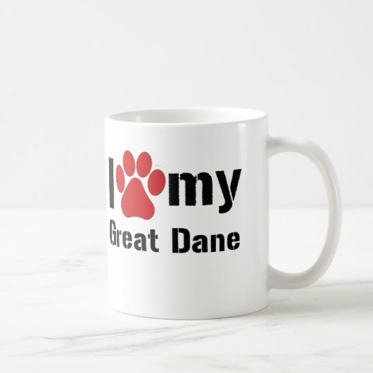 Mug J'aime mon great dane (Droite)