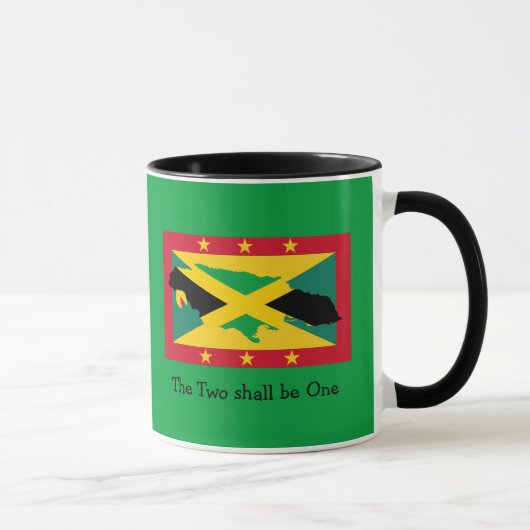 Mug J'Aime Mon...| Grenade | DRAPEAU DUAL Jamaïque | P (Droite)