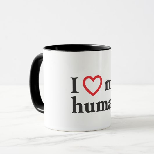 Mug J'aime mon humain (Devant gauche)