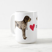 Mug J'aime mon indicateur à poils durs allemand (Devant gauche)