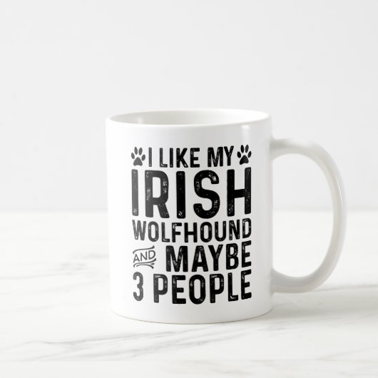 Mug J'aime mon Irish Wolfhound et 3 personnes (Droite)