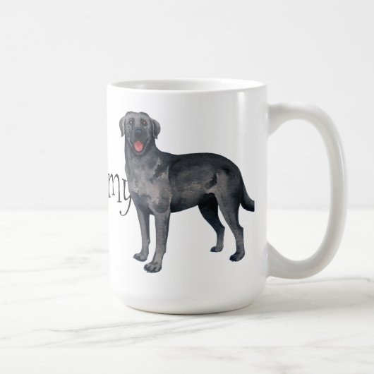 Mug J'aime mon laboratoire noir (Droite)