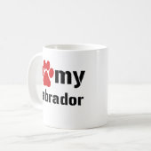 Mug J'aime mon Labrador (Devant gauche)
