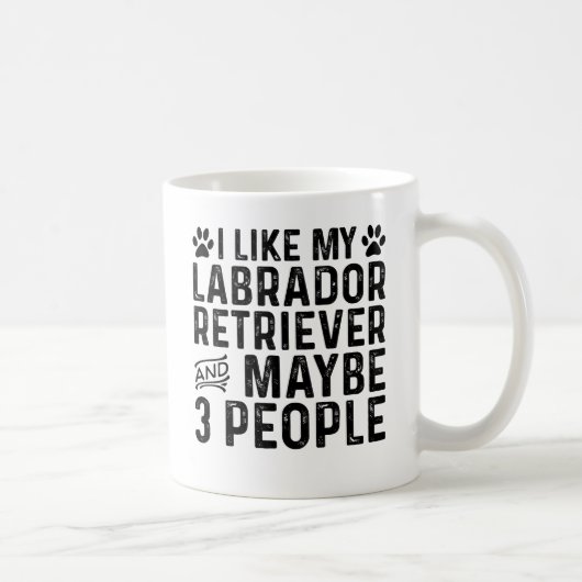 Mug J'aime mon labrador retriever et 3 personnes (Droite)