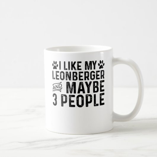 Mug J'aime mon Leonberger et 3 personnes (Droite)