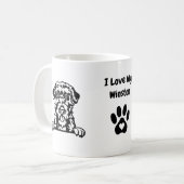 Mug J'aime mon LOUP IRLANDAIS | Nom et Empreinte de pa (Devant gauche)