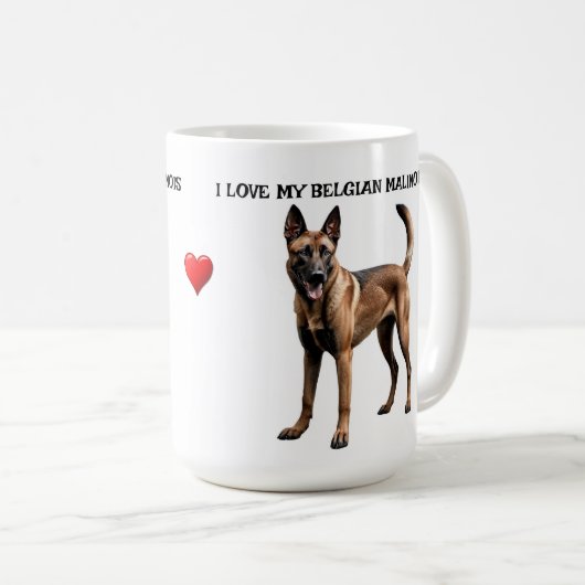 Mug J'Aime Mon Malinois Belge (Devant droit)