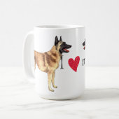 Mug J'aime mon Malinois belge (Devant gauche)