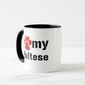 Mug J'aime mon maltais (Devant gauche)