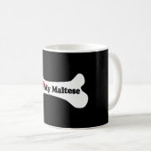 Mug J'aime mon maltais - os de chien (Devant droit)