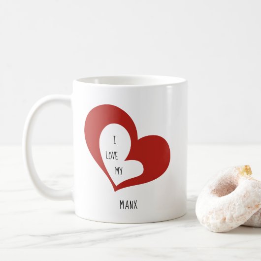 Mug J'Aime Mon Manx Cat (Avec donut)