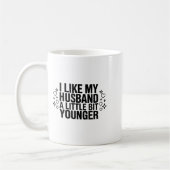 Mug J'aime mon mari un peu plus jeune Citation drôle (Gauche)