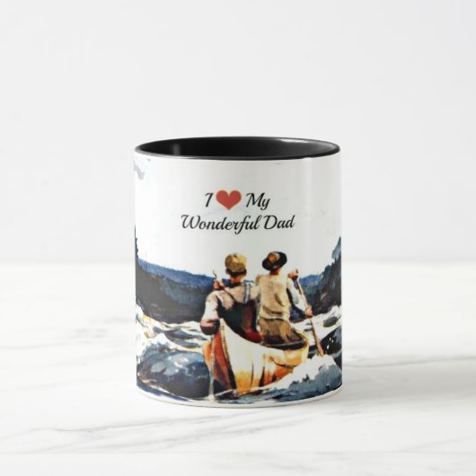 Mug J'aime mon merveilleux père, canot dans les rapide (Centre)