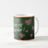 Mug J'aime mon message de tableau de professeur (Devant droit)