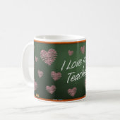 Mug J'aime mon message de tableau de professeur (Devant gauche)