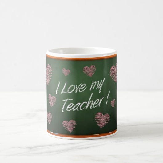 Mug J'aime mon message de tableau de professeur (Centre)