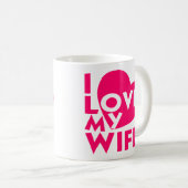 Mug J'aime mon message romantique d'amour d'épouse (Devant droit)
