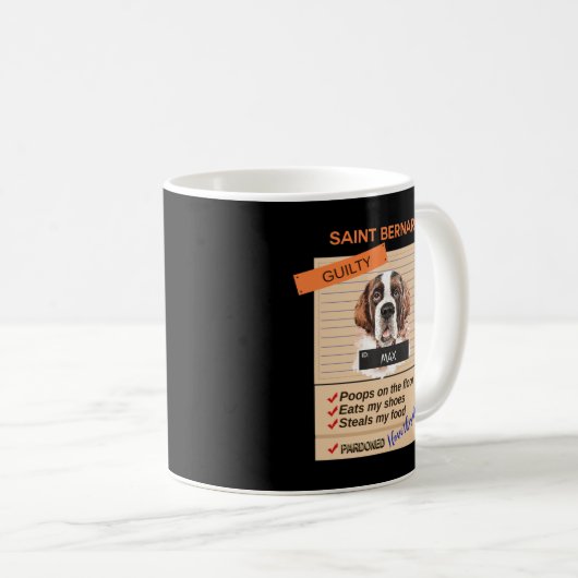 Mug J'Aime Mon Mignonne Saint Bernard Malgré Les Mauva (Devant droit)