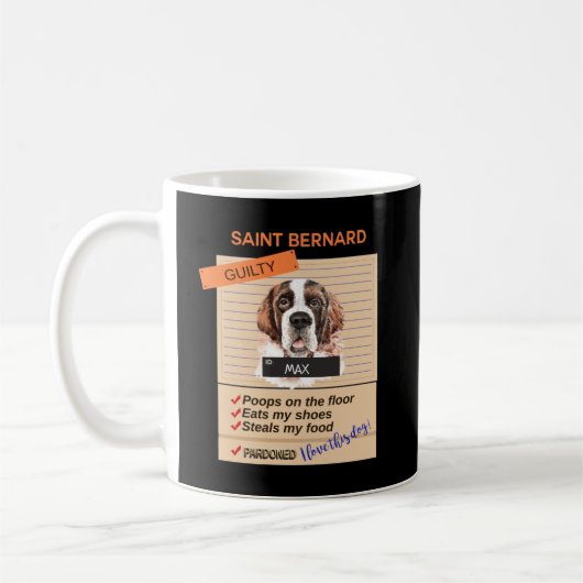 Mug J'Aime Mon Mignonne Saint Bernard Malgré Les Mauva (Gauche)