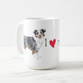 Mug J'aime mon mini berger américain (Devant gauche)