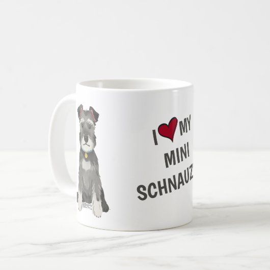 Mug J'Aime Mon Mini Schnauzer (Devant gauche)