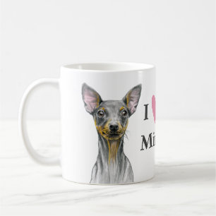 Mug J'aime mon miniature Miniature Pinscher Min Chien