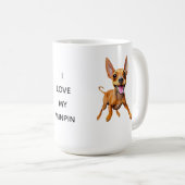 Mug J'AIME MON MINPIN minpin miniature pinscher chien  (Devant droit)