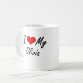 Mug J'aime mon Olivia (Devant gauche)