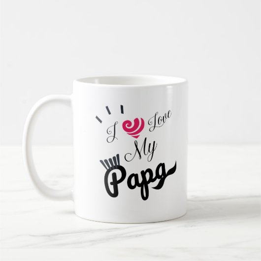 Mug J'aime mon papa design (Gauche)